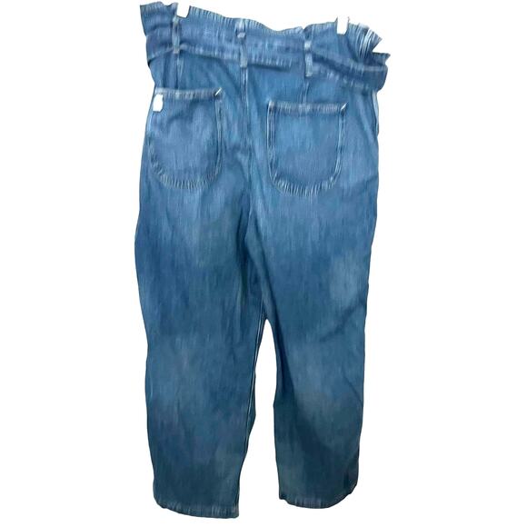 POLO RALPH LAUREN "PAPERBAG" JEANS, WOMENS, 32R, WIDE LEG, HIGH-RISE, BELT - Picture 6 of 12